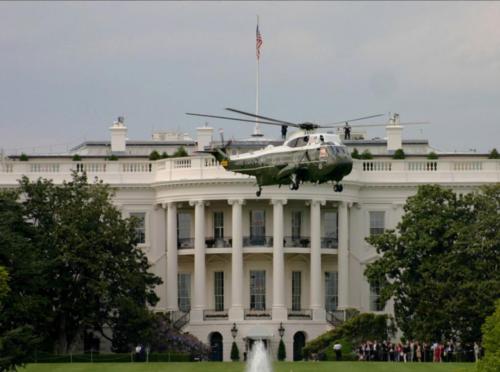 Helicopter take off south lawn